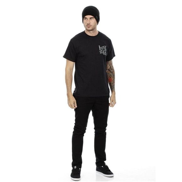 Lucky 13 Night Runner Pin Up Motorcycle Rockabilly Authentic T-Shirt L - 3XL New - Picture 6 of 6